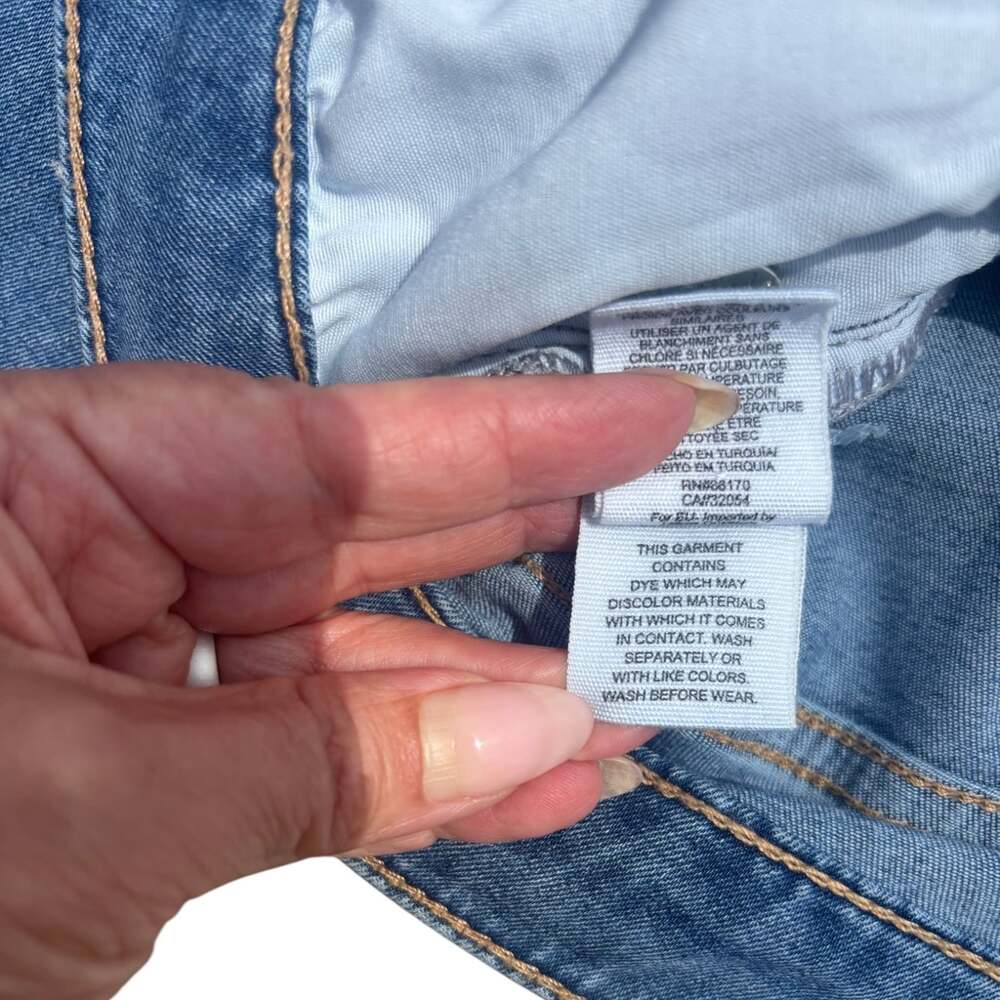 Free People We the Free Flare Jeans Front Pintuck Seam Blue Size 26 Mid Rise - Picture 12 of 16